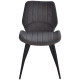 Dining Chairs Set of 2, PU Leather Upholstered Kitchen Chairs with Backs, Moulded Padded Seats and Steel Frame for Dining Room, 