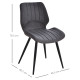 Dining Chairs Set of 2, PU Leather Upholstered Kitchen Chairs with Backs, Moulded Padded Seats and Steel Frame for Dining Room, 
