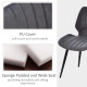 Dining Chairs Set of 2, PU Leather Upholstered Kitchen Chairs with Backs, Moulded Padded Seats and Steel Frame for Dining Room, 