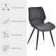 Dining Chairs Set of 2, PU Leather Upholstered Kitchen Chairs with Backs, Moulded Padded Seats and Steel Frame for Dining Room, 