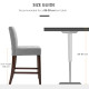 Modern Fabric Bar Stools Set of 2, Thick Padding Kitchen Stool, Bar Chairs with Tufted Back, Wood Legs, Grey