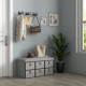 Shoe Bench with Seat, Shoe Storage Bench with Cushion and 6 Fabric Drawers for Entryway, Hallway, Living Room, Bedroom, Light Gr