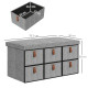 Shoe Bench with Seat, Shoe Storage Bench with Cushion and 6 Fabric Drawers for Entryway, Hallway, Living Room, Bedroom, Light Gr