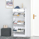 Shoe Cabinet with 3 Flip Drawers, High Gloss Shoe Storage Cabinet with Top Drawer and Adjustable Shelves, Shoe Cupboard for 18 P