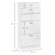 Shoe Cabinet with 3 Flip Drawers, High Gloss Shoe Storage Cabinet with Top Drawer and Adjustable Shelves, Shoe Cupboard for 18 P