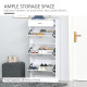 Shoe Cabinet with 3 Flip Drawers, High Gloss Shoe Storage Cabinet with Top Drawer and Adjustable Shelves, Shoe Cupboard for 18 P