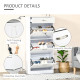 Shoe Cabinet with 3 Flip Drawers, High Gloss Shoe Storage Cabinet with Top Drawer and Adjustable Shelves, Shoe Cupboard for 18 P