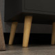 Storage Cabinet Sideboard with Tempered Glass Adjustable Shelves and Solid Wood Legs