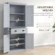 Freestanding Multi-Storage Kitchen Cabinet - Grey