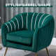Velvet-Feel Shell Back Accent Chair - Green