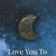Moon &amp; Back Labradorite Crystal Moon Greeting Card