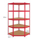Monster Racking Z-Rax Corner Storage Shelf Unit, Red, 90cm Wide