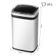 30L Stainless Steel Motion Sensor Lid Bin - Silver Tone