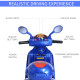 Kids Electric Ride On Toy Car 6V Electric Motorbike with Chargeable Battery Headlight and Music for 3-5 Years - Blue