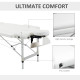 Foldable Massage Table Professional Salon SPA Facial Couch Bed White
