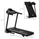 Folding Treadmill, 2.0HP Incline Treadmill Running Machine, 12.8 km/h, with LED Display, Manual Incline, 12 Preset Programs, Dri