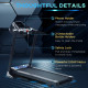 Folding Treadmill, 2.0HP Incline Treadmill Running Machine, 12.8 km/h, with LED Display, Manual Incline, 12 Preset Programs, Dri
