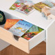 Kids Desk and Chair Set 2 Pieces Children Study Table with Storage Pull-Out Drawer Bookshelf for 3-6 Years Writing, Reading, Dra