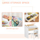 Kids Desk and Chair Set 2 Pieces Children Study Table with Storage Pull-Out Drawer Bookshelf for 3-6 Years Writing, Reading, Dra
