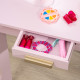 Kids Dressing Table Set, with Mirror and Drawer - Pink