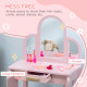 Kids Dressing Table Set, with Mirror and Drawer - Pink