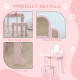Kids Dressing Table Set, with Mirror and Drawer - Pink