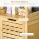 kleankin Tall Bathroom Cabinet, Slim Storage Cabinet, Tallboy Bamboo Storage Unit with 3-Tier Storage Shelves and Freestanding O
