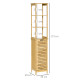 kleankin Tall Bathroom Cabinet, Slim Storage Cabinet, Tallboy Bamboo Storage Unit with 3-Tier Storage Shelves and Freestanding O