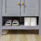 kleankin Under Sink Cabinet, Bathroom Vanity Unit, Pedestal Under Sink Design, Storage Cupboard with Adjustable Shelf, Grey