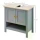 kleankin Under Sink Cabinet, Bathroom Vanity Unit, Pedestal Under Sink Design, Storage Cupboard with Adjustable Shelf, Grey