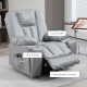 Leathaire Eight Massage Point Armchair, with Reclining Back - Charcoal Grey