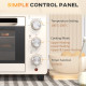 21L Mini Countertop Oven, 100°C-230°C Adjustable Temp - White