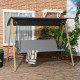 Outsunny 3 Seater Swing Chair, Garden Swing Bench with Adjustable Canopy, Cushioned Seat and Weather Resistant Steel Frame for P