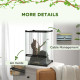 PawHut 12L Vivarium for Lizards, Frogs, Snakes, Turtles, Tortoises w/ Anti-Escape Design, Ventilation