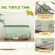 PawHut 50L Glass Turtle Tank Aquarium with Basking Platform, Easy Drainage, Strip Patch Thermometer