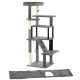 PawHut Cat Tree Tower for Indoor Cats, with Scratching Post, Cat House, Toy, Grey