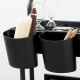 Three-Tier Home Trolley, with Handle and Wheels - Black