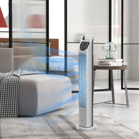31" Oscillating Tower Fan with Remote Control, 4H Timer, 3 Speed 3 Modes, Quiet Electric Floor Standing Fan for Home Bedroom Off