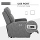 150° Electric Reclining Chair, with USB port and Footrest - Charcoal Grey