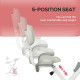 Folding Exercise Bike, with Adjustable Magnetic Resistance, Seat Height - White and Pink