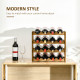 Free Standing Bamboo Wine Rack with 16 Bottles Holder, 4-tier Water Bottle Organiser, Display Shelf for Countertop, Home Bar, Br