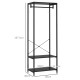 Hallway Coat Rack and Shoe Bench Tree - Black