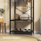 Hallway Coat Rack and Shoe Bench Tree - Black