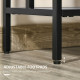 Industrial Console Table with Storage Shelf, Narrow Hallway Dressing Desk with Metal Frame for Living Room, Bedroom, Grey and Bl