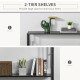 Industrial Console Table with Storage Shelf, Narrow Hallway Dressing Desk with Metal Frame for Living Room, Bedroom, Grey and Bl