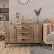 Industrial Sideboard, Storage Cabinet, Accent Cupboard with Drawers, Adjustable Shelves for Kitchen, Dining Room, Living Room, D