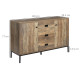 Industrial Sideboard, Storage Cabinet, Accent Cupboard with Drawers, Adjustable Shelves for Kitchen, Dining Room, Living Room, D