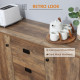 Industrial Sideboard, Storage Cabinet, Accent Cupboard with Drawers, Adjustable Shelves for Kitchen, Dining Room, Living Room, D