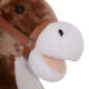 Kids Children Plush Rocking Horse Wooden Base Ride On Toy Rocker with Handle Grip Traditional Toy Fun Gift for Age 3+ (Brown &amp; W