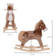 Kids Children Plush Rocking Horse Wooden Base Ride On Toy Rocker with Handle Grip Traditional Toy Fun Gift for Age 3+ (Brown &amp; W